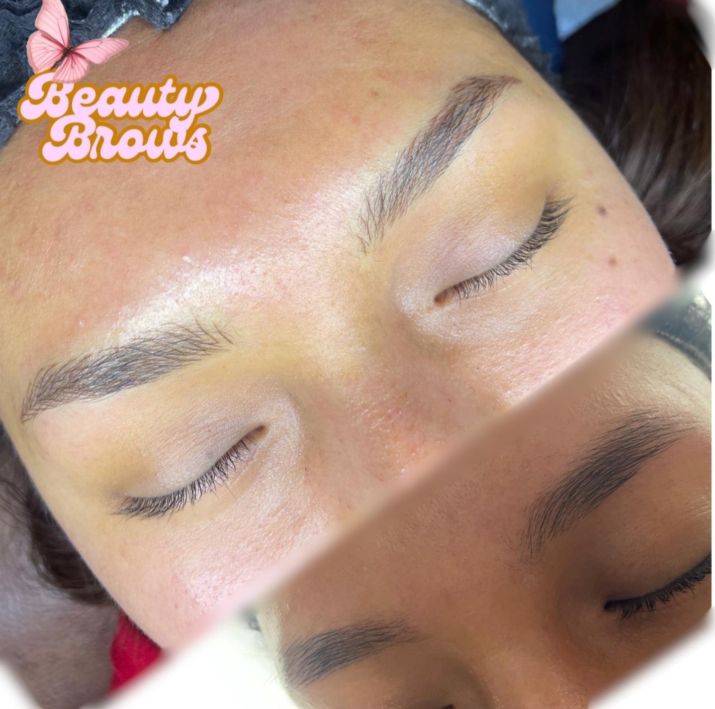 Antes y después de micropigmentación de cejas — Beauty Brows by Cindy Argueta, Temascalcingo