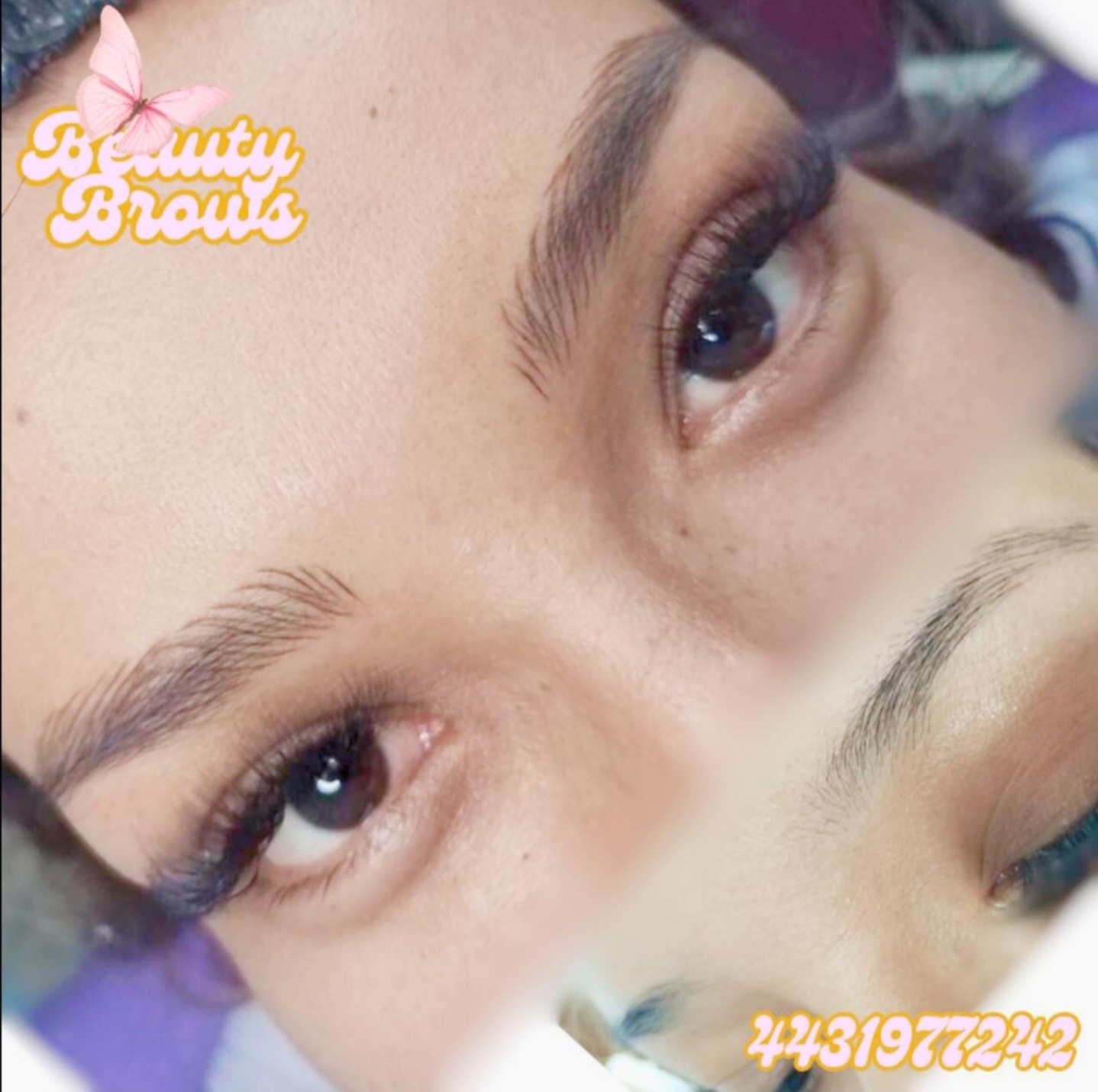 Antes y después de micropigmentación de cejas — Beauty Brows by Cindy Argueta, Temascalcingo
