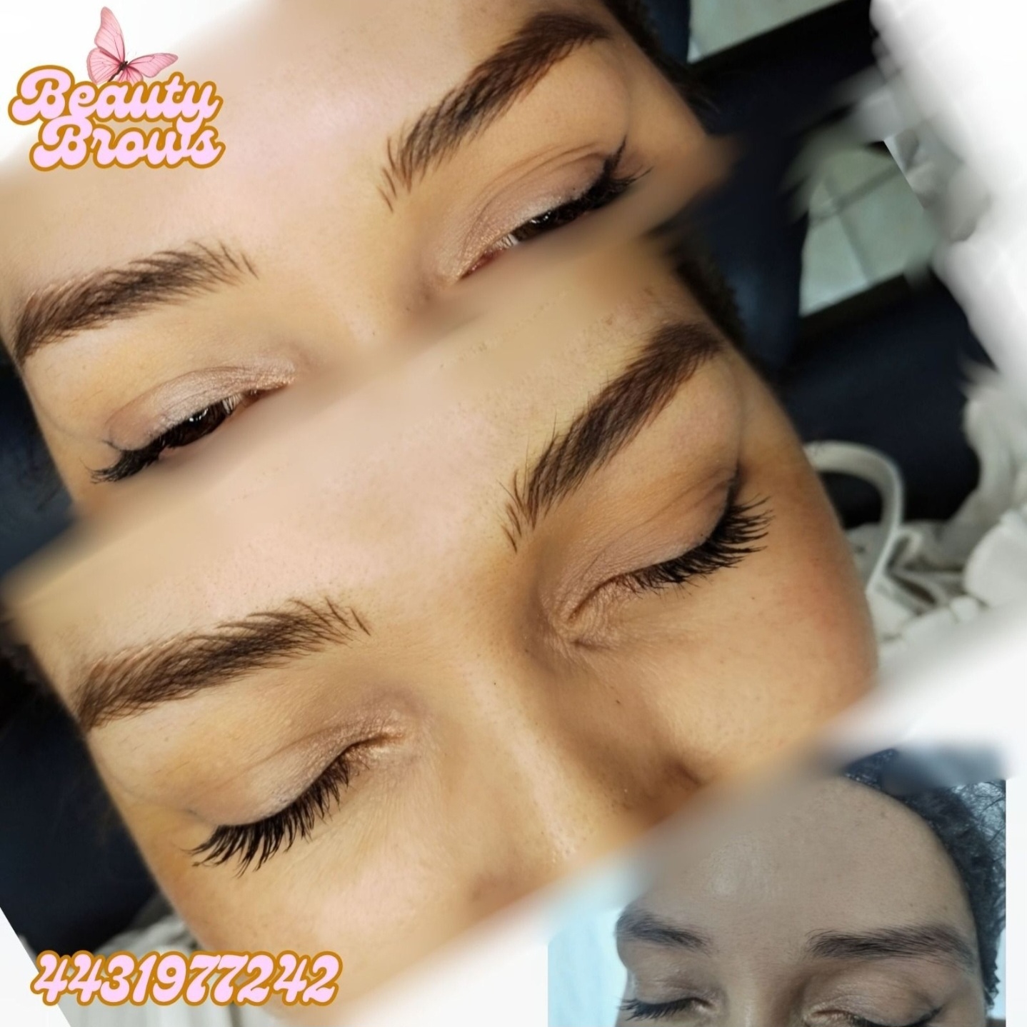 Antes y después de micropigmentación de cejas — Beauty Brows by Cindy Argueta, Temascalcingo