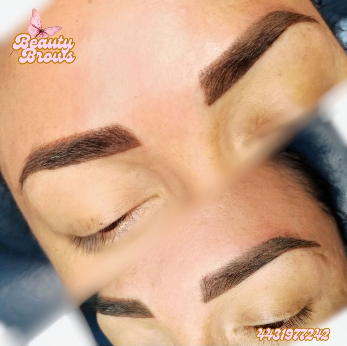 Antes y después de micropigmentación de cejas — Beauty Brows by Cindy Argueta, Temascalcingo