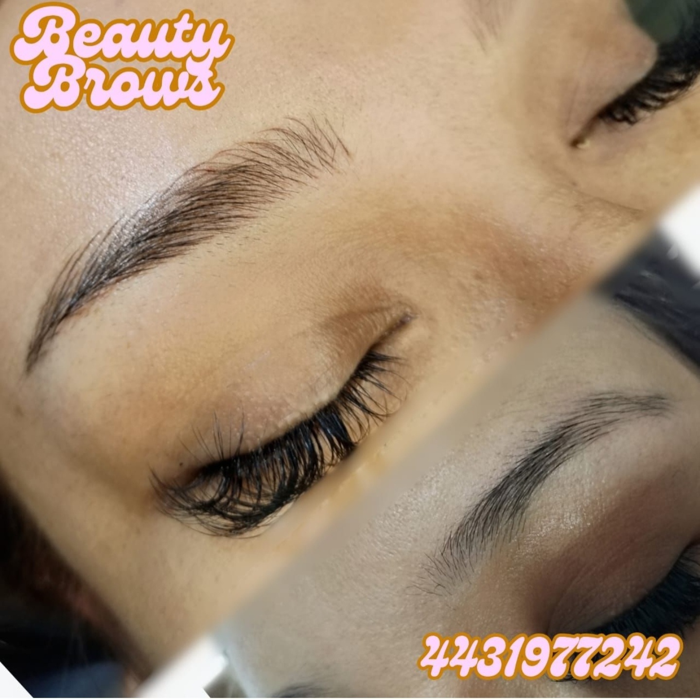 Antes y después de micropigmentación de cejas — Beauty Brows by Cindy Argueta, Temascalcingo