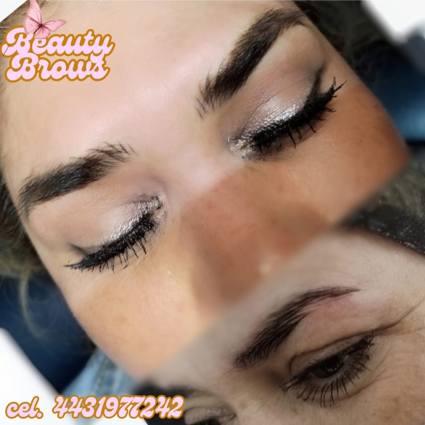 Antes y después de micropigmentación de cejas — Beauty Brows by Cindy Argueta, Temascalcingo